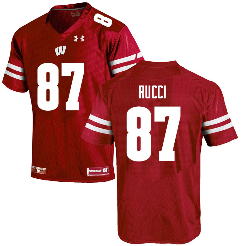 Men #87 Hayden Rucci Wisconsin Badgers College Football Jerseys Sale-Red - Click Image to Close